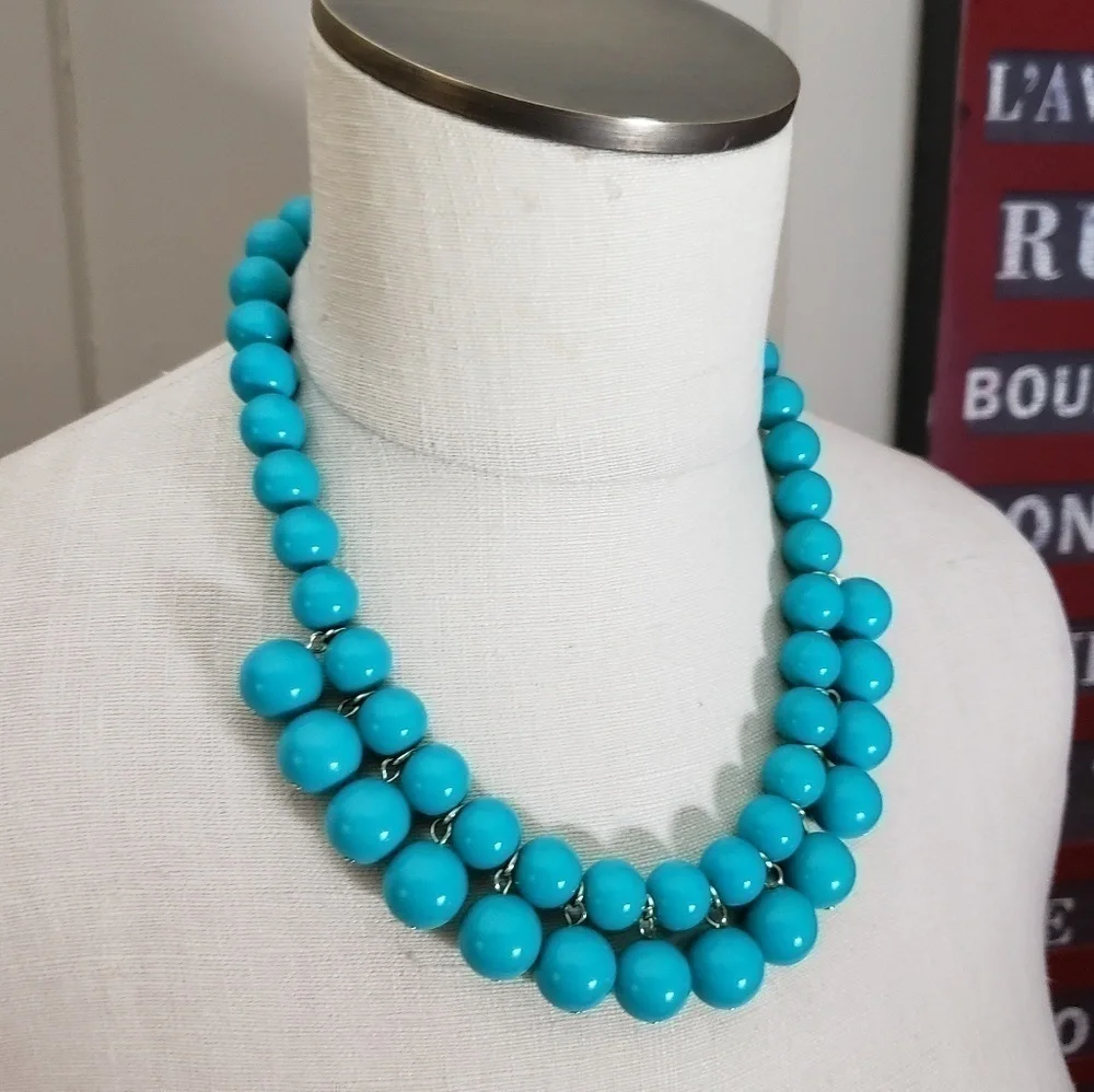 Vintage Turquoise blue statement necklace
